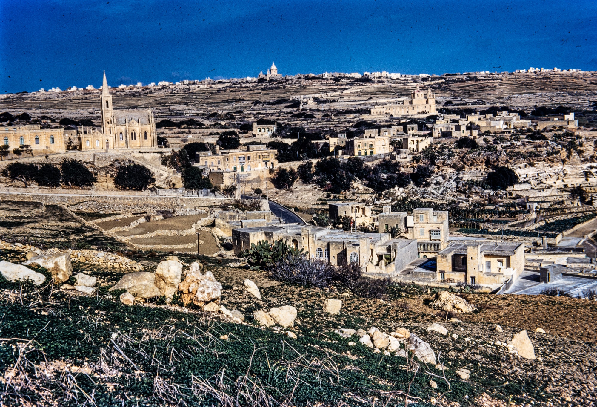 View of Għajnsielem from the Fields