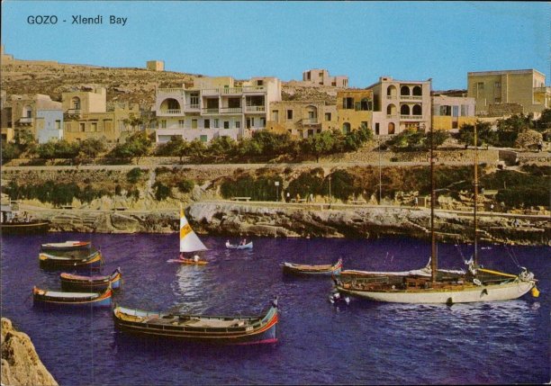 Colourful boats in Xlendi bay