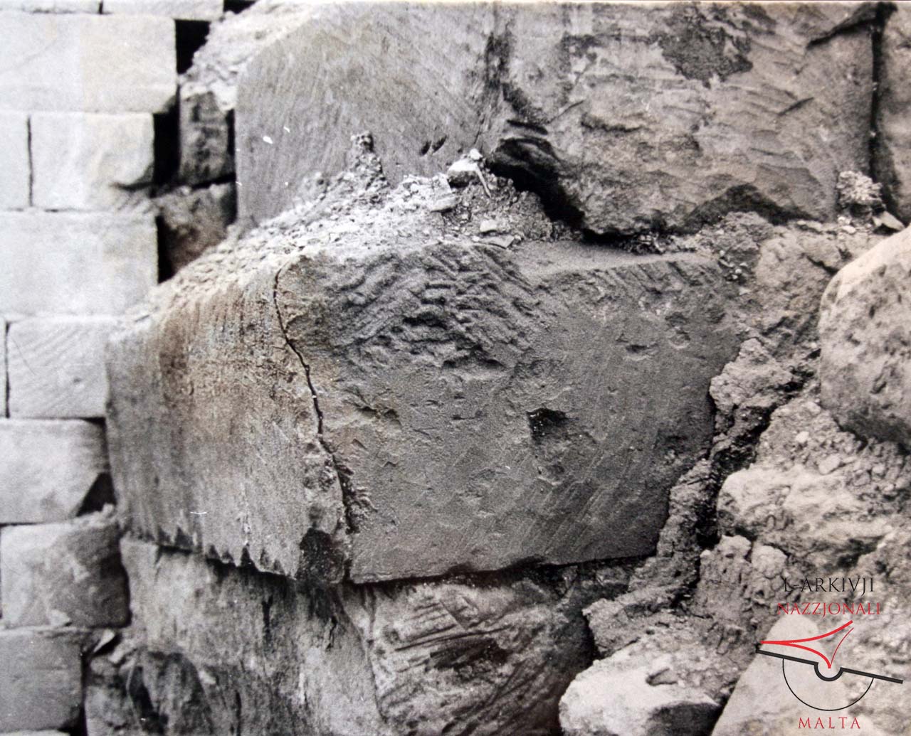 Close-up of punic wall at Gozo Citadel