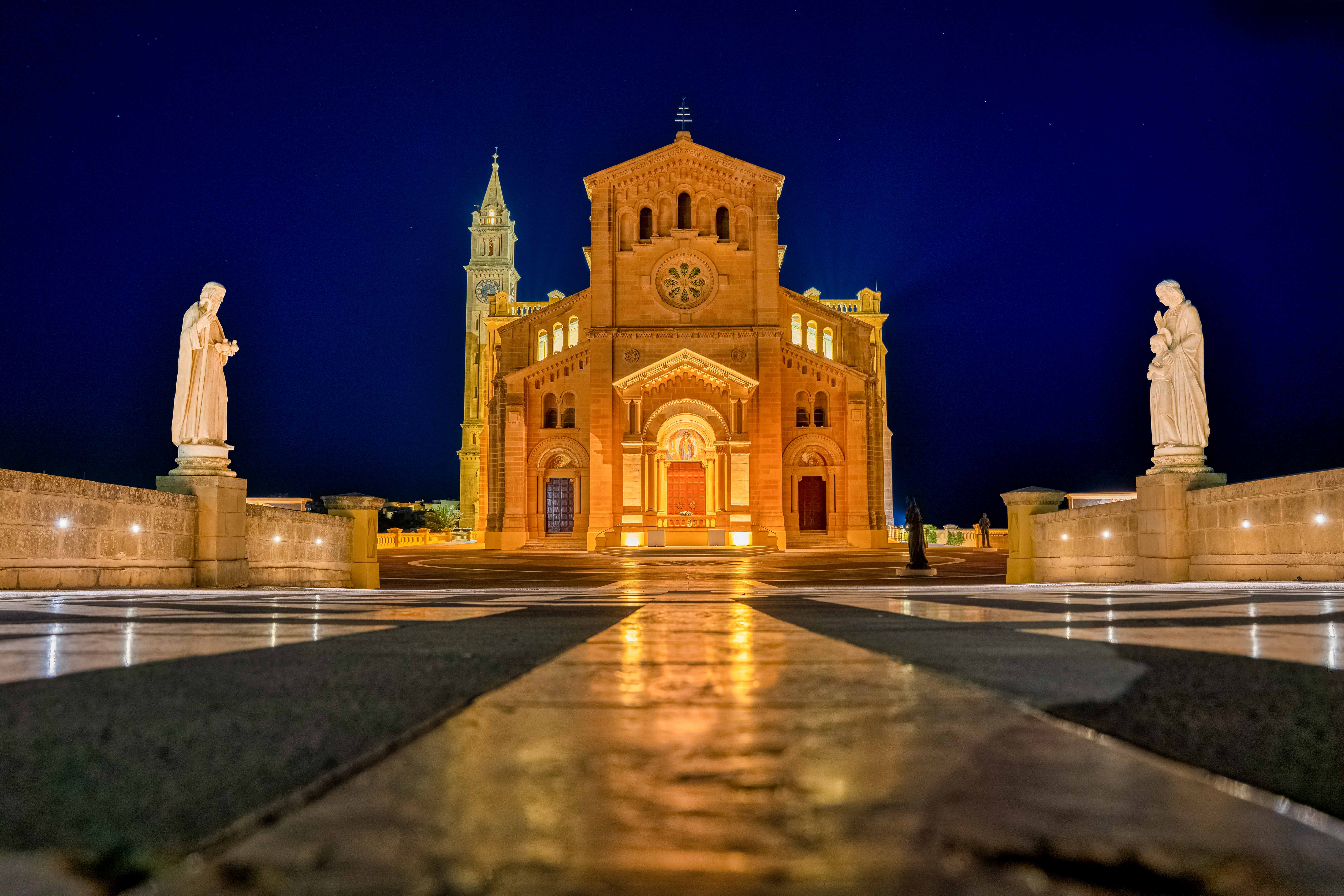 Ta' Pinu Sanctuary at night