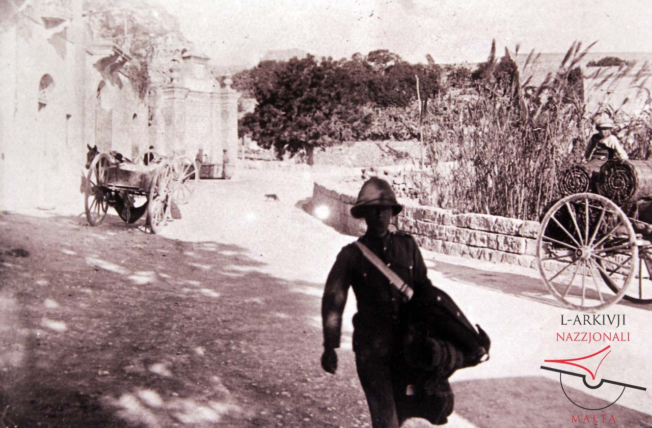 Soldier on Mġarr Harbour Road