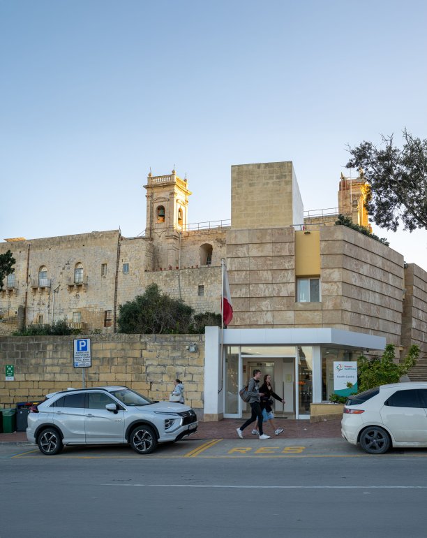Victoria Health Centre beneath the Saint Francis Convent
