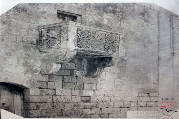 Carved stone balcony