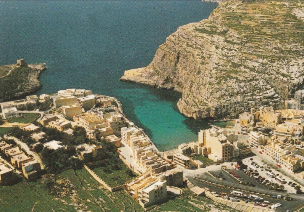 Aerial view of Xlendi bay