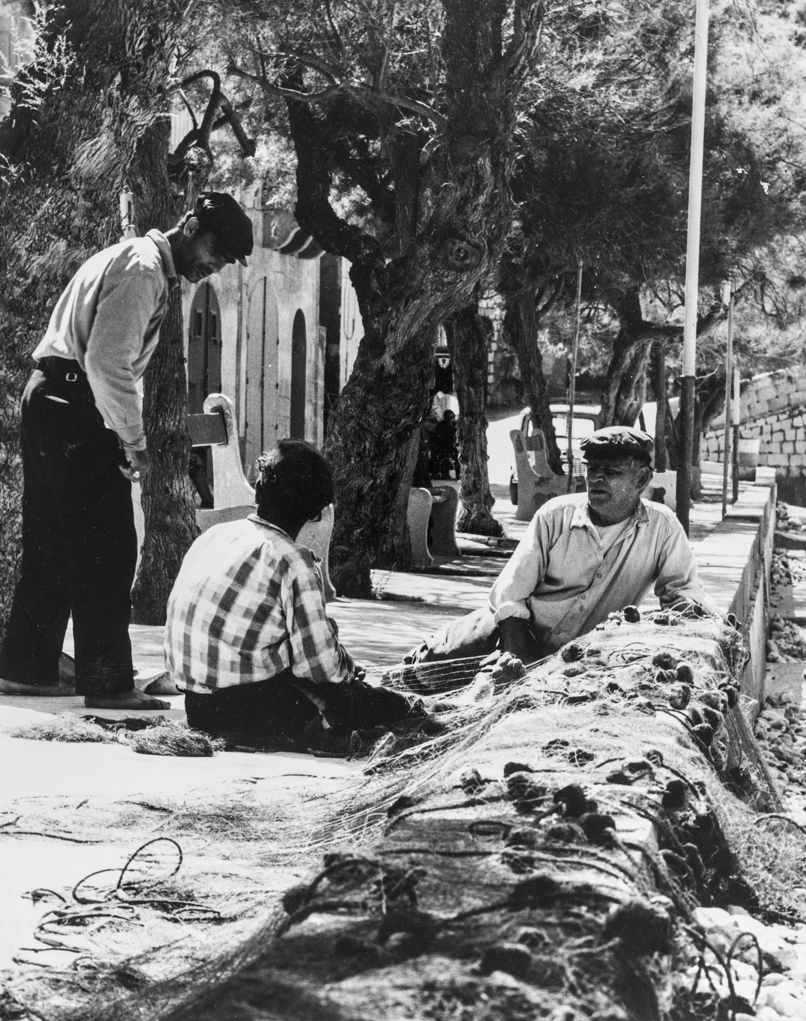 Fishermen having a conversation
