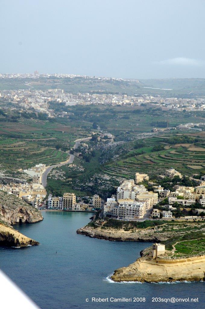 Aerial view of Xlendi bay