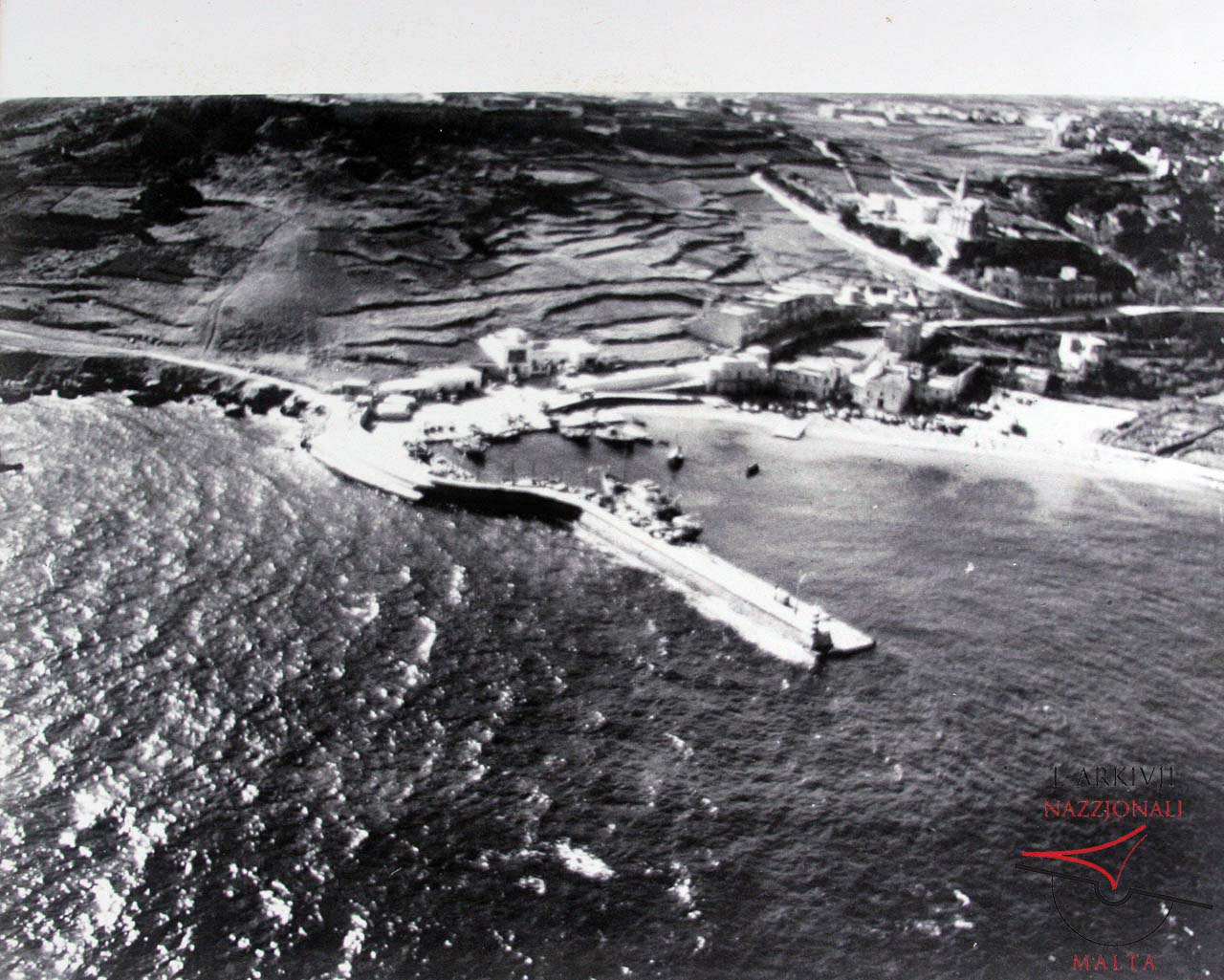 Aerial view of Mġarr Harbour