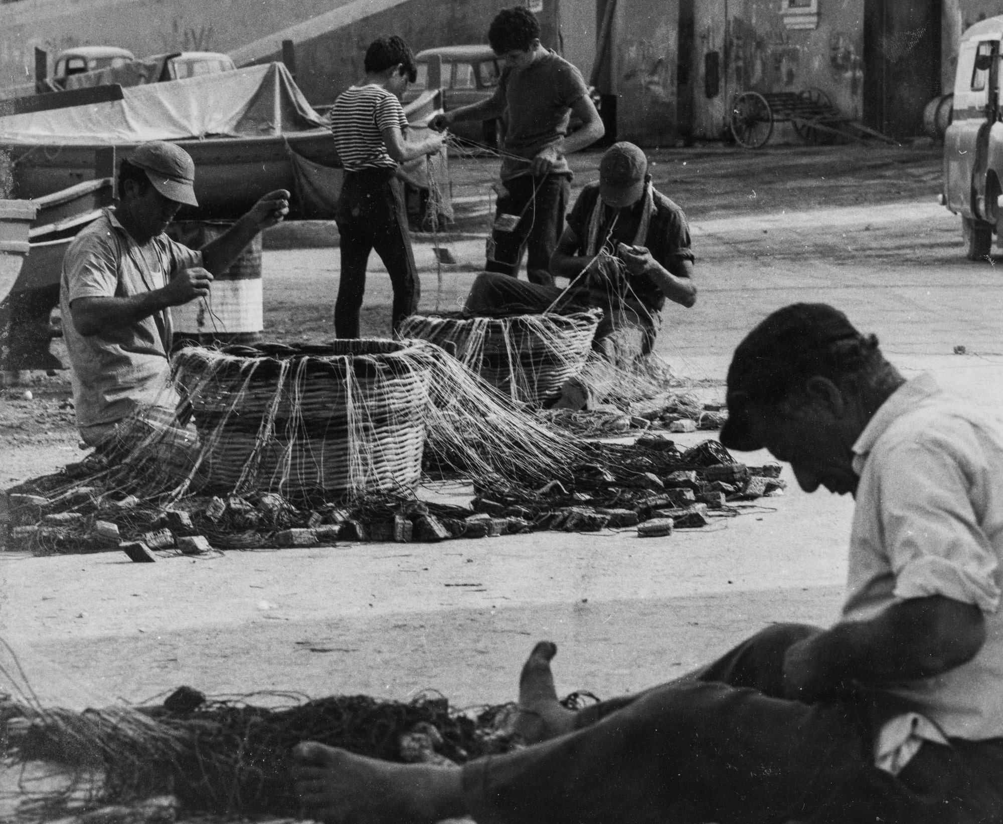 Nets being made by fishermen