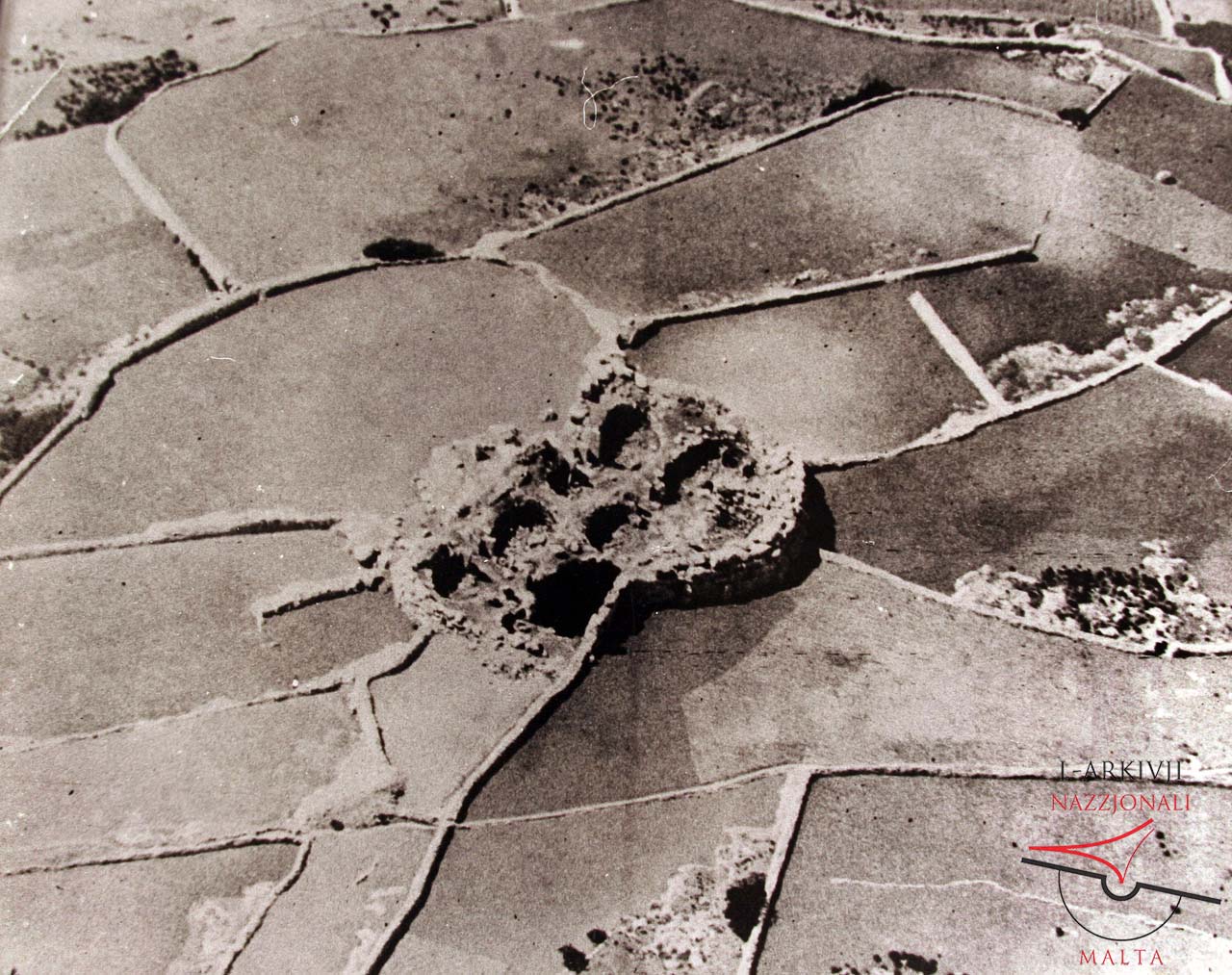 Ġgantija Temples aerial view