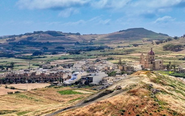 Aerial view of Għasri village