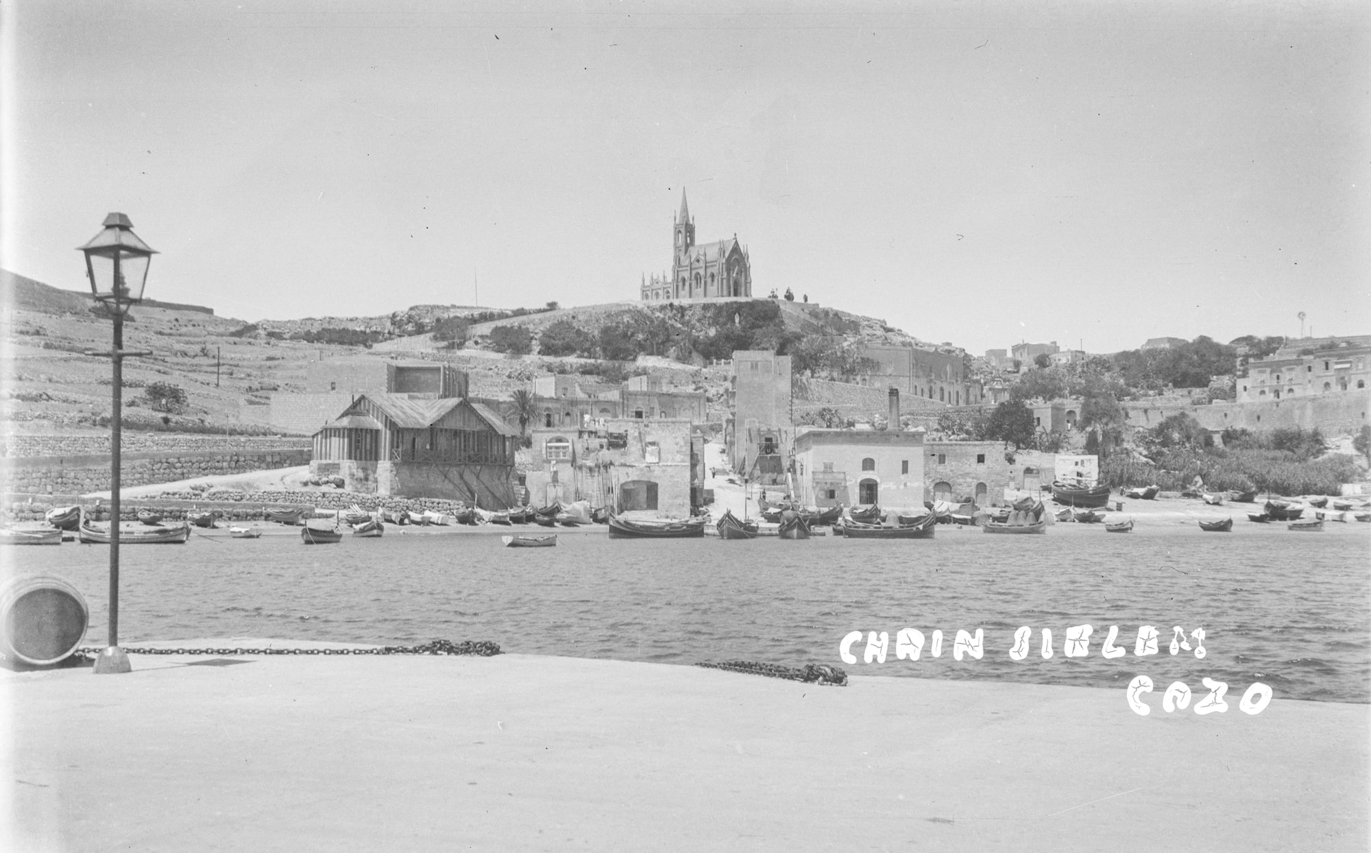 Mġarr Harbour with Lourdes Church