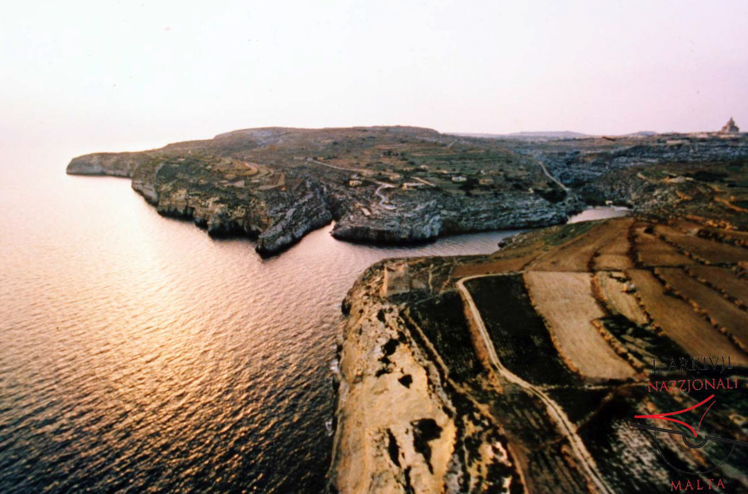 Aerial photo of Mġarr ix-Xini Bay and Ta’ Ċenċ