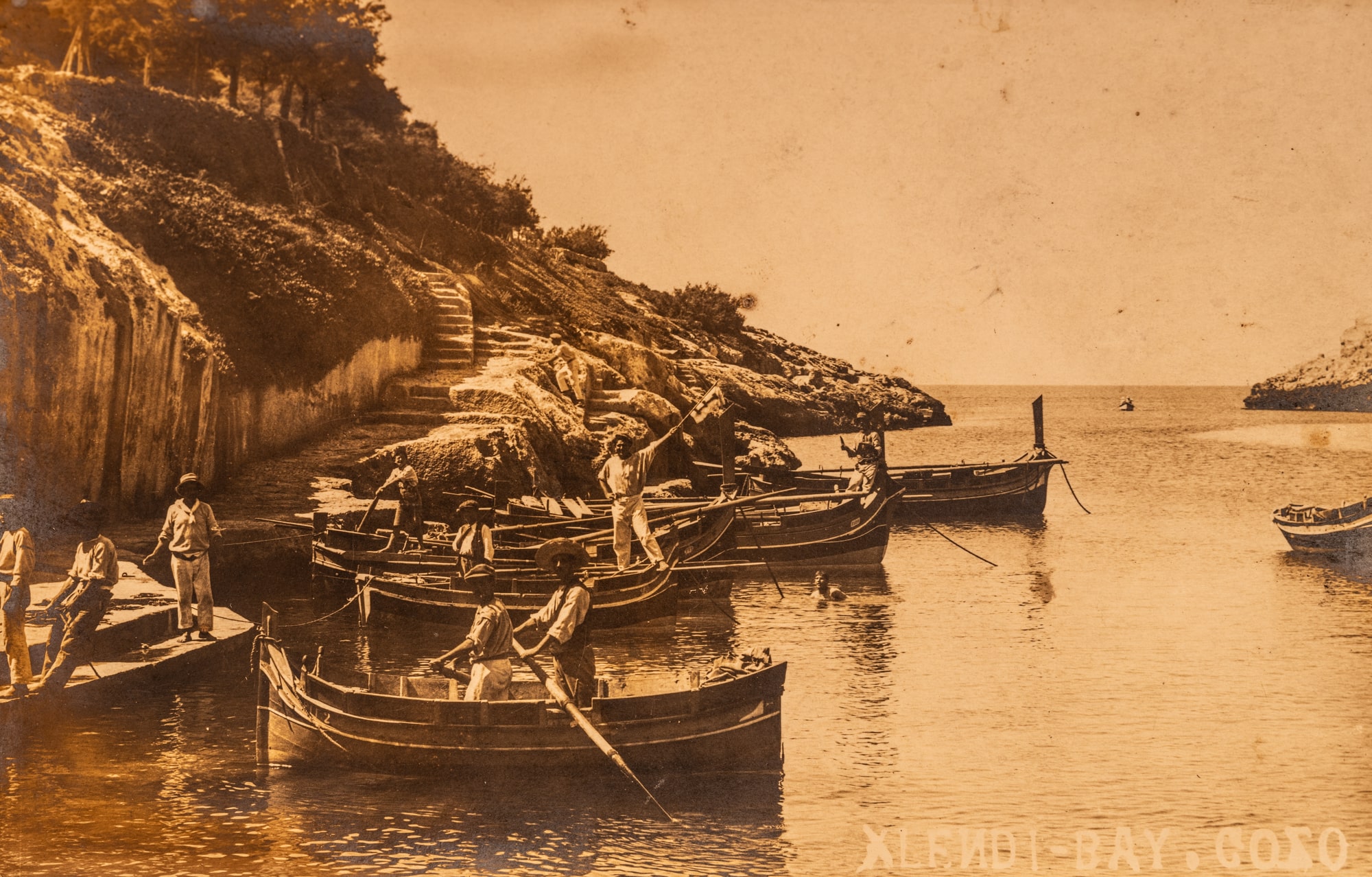 Traditional boats at Xlendi Bay