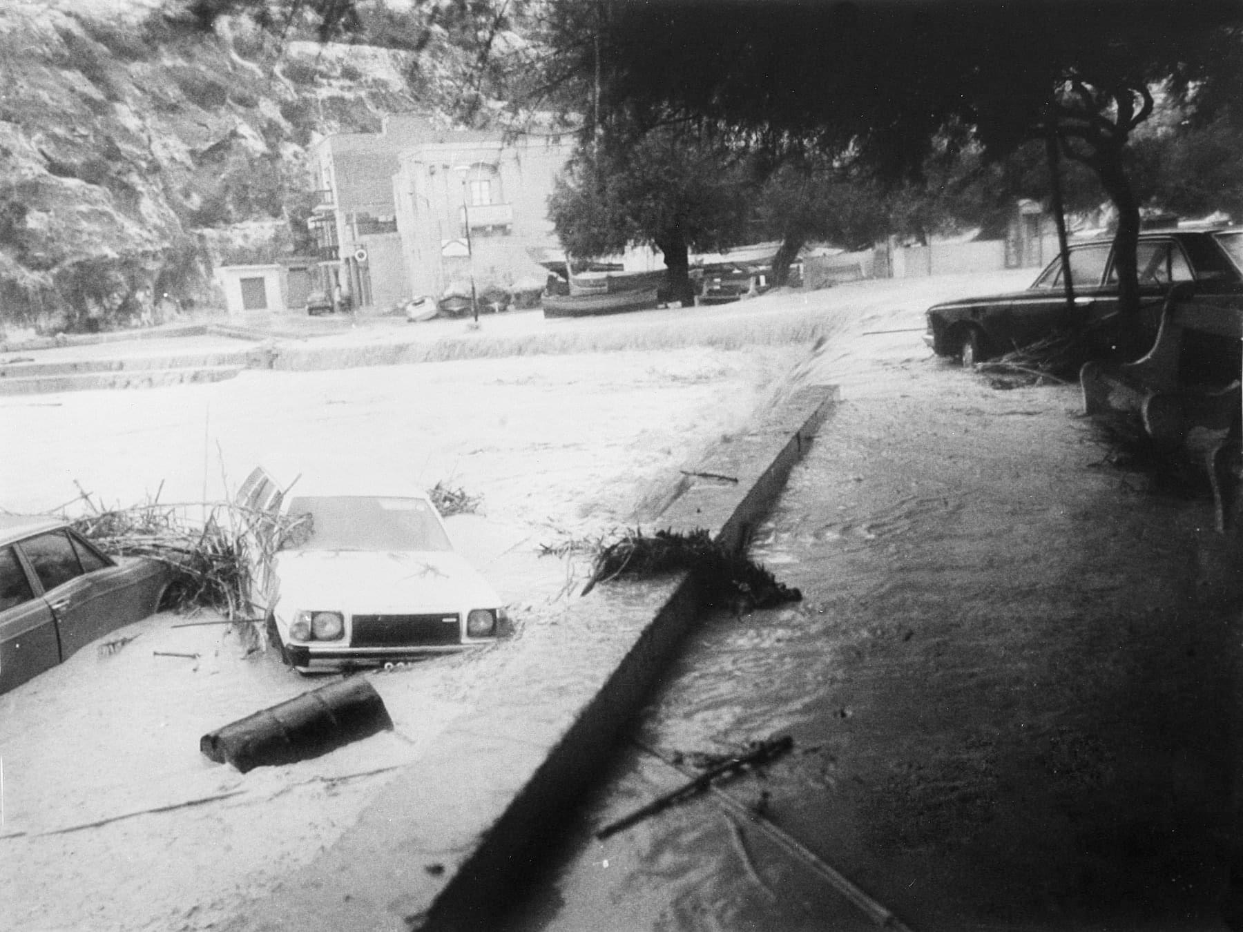 Flood aftermath in Xlendi bay
