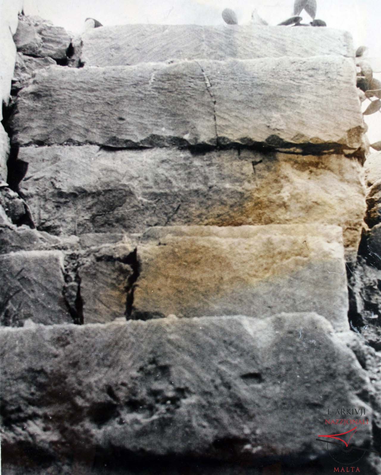 Punic wall remains at the Citadel