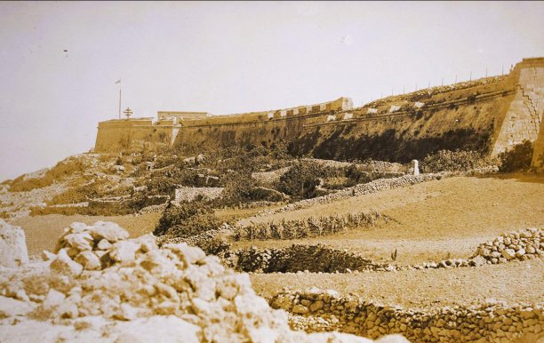 Fields beneath Fort Chambray