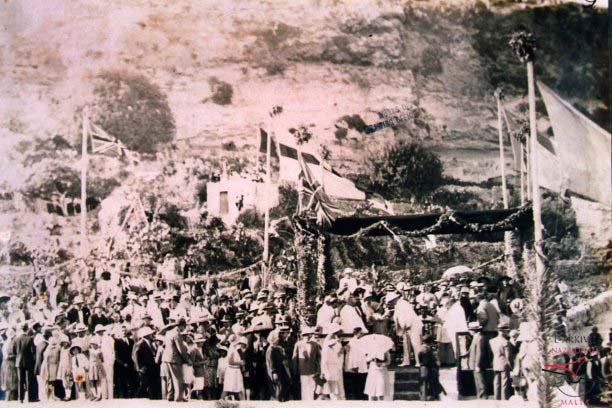 Pavilion ceremony for breakwater caisson launch