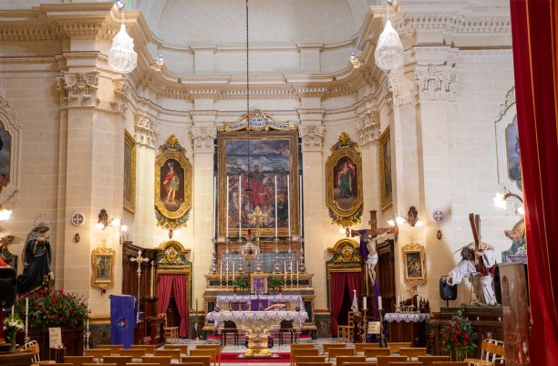 Interior of Munxar parish church