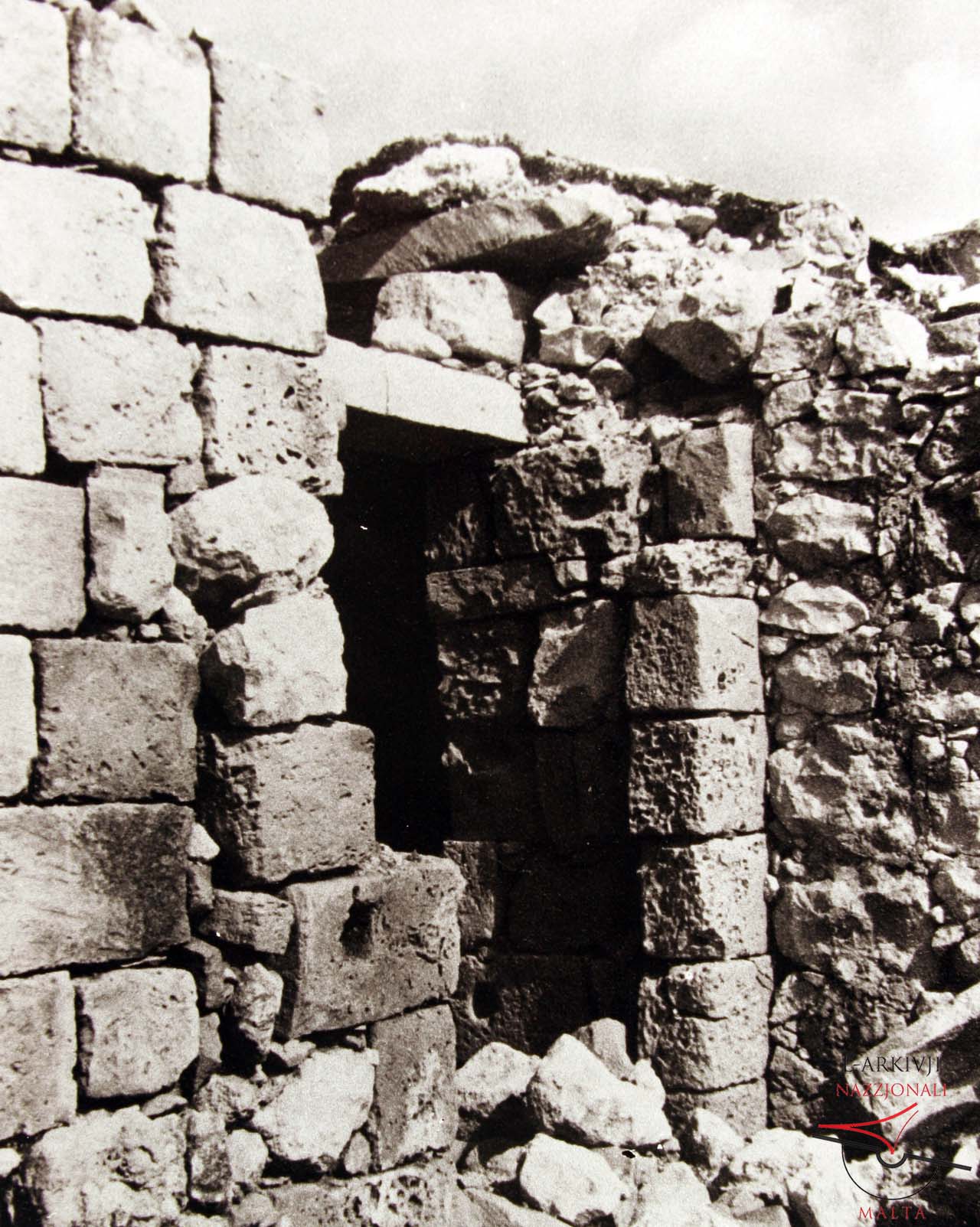 Remains of old buildings upon Ta’ Dbieġi hill