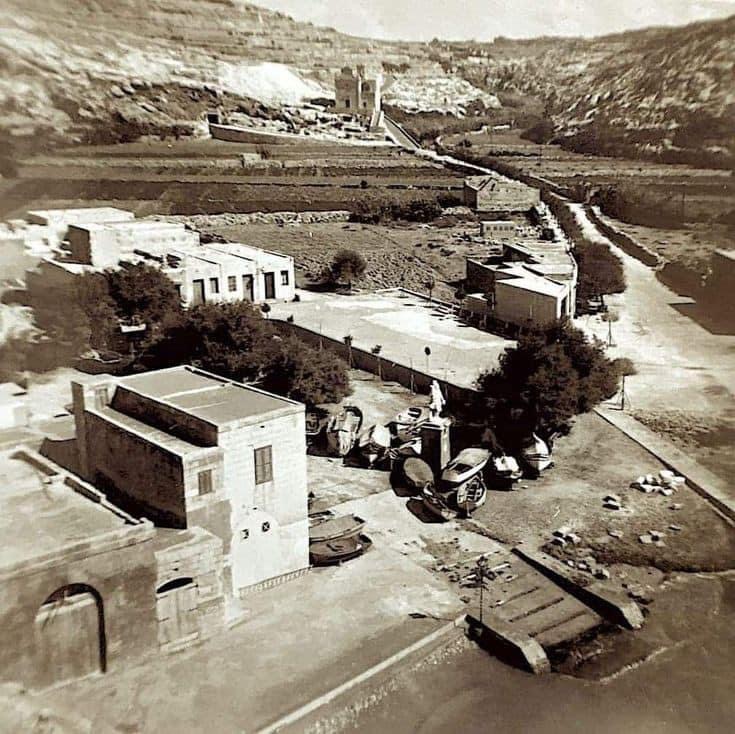 Aerial view of Xlendi village and valley