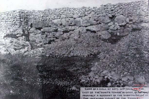 Ruins of an outer wall near the temples