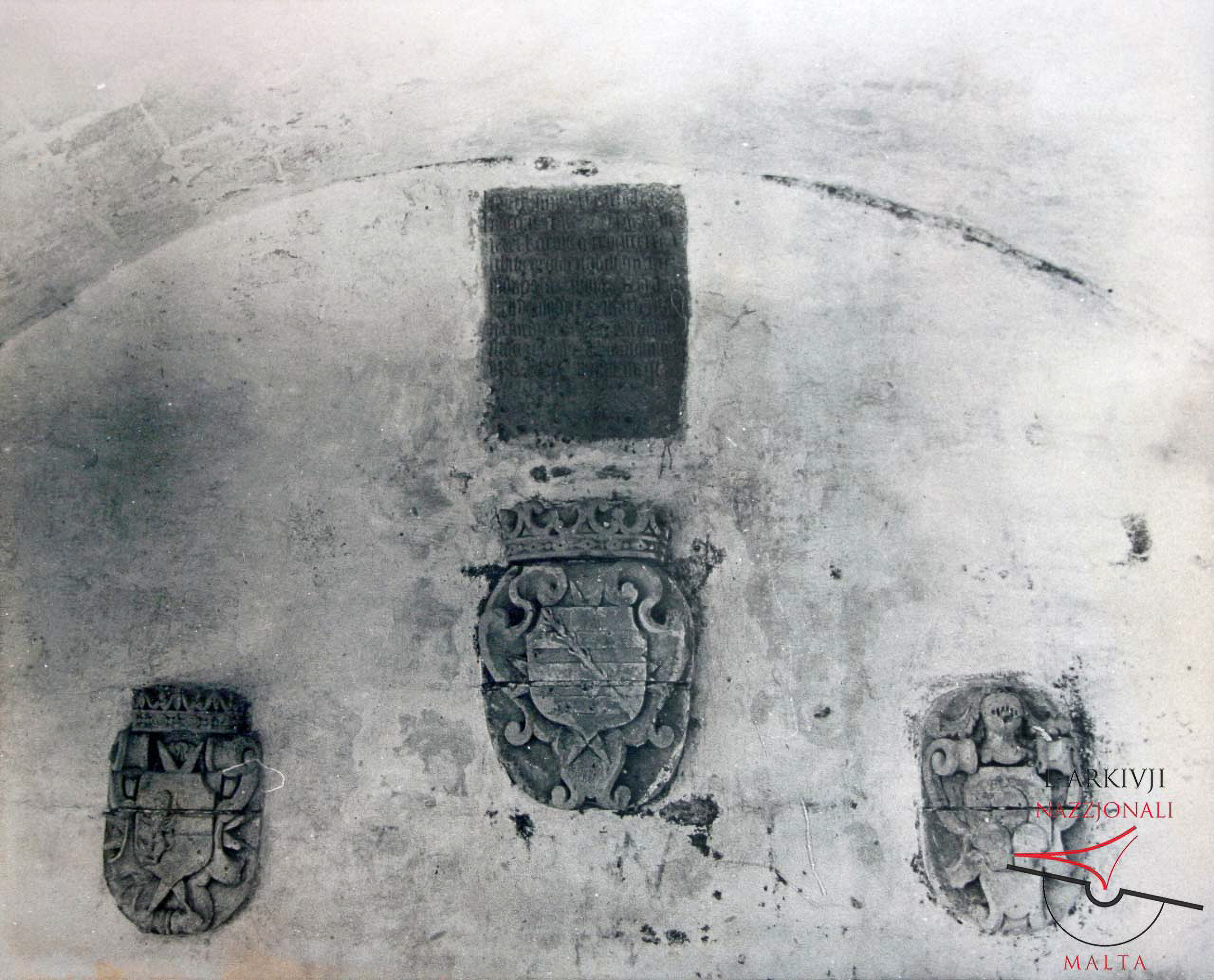 Inscription and Coat of Arms on public fountain