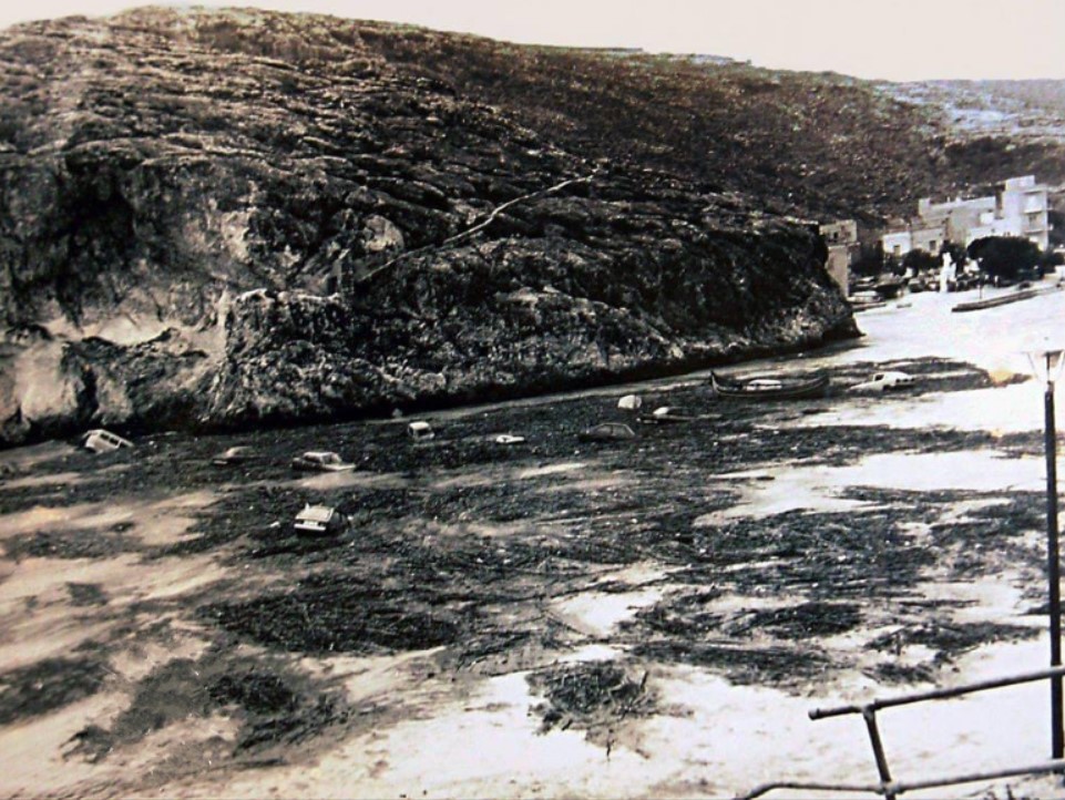 Devastation at Xlendi bay