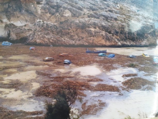Flood aftermath in Xlendi bay
