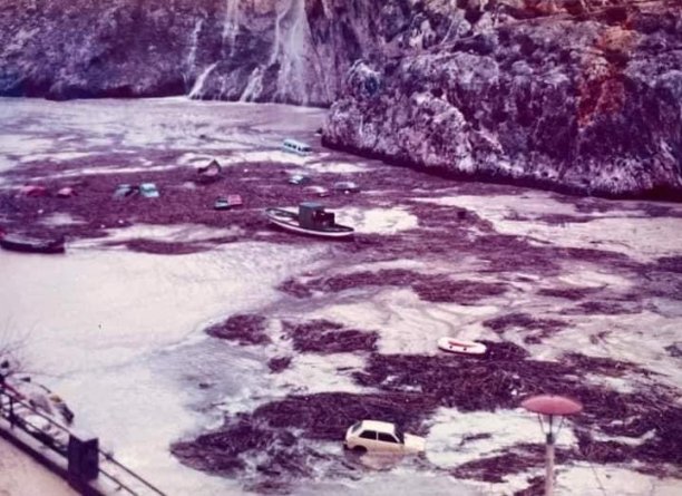 Flood aftermath in Xlendi Bay