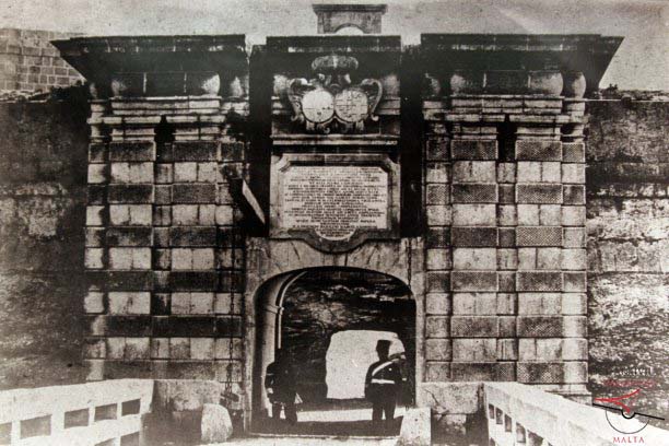 Fort Chambray's main gate with chains of drawbridge