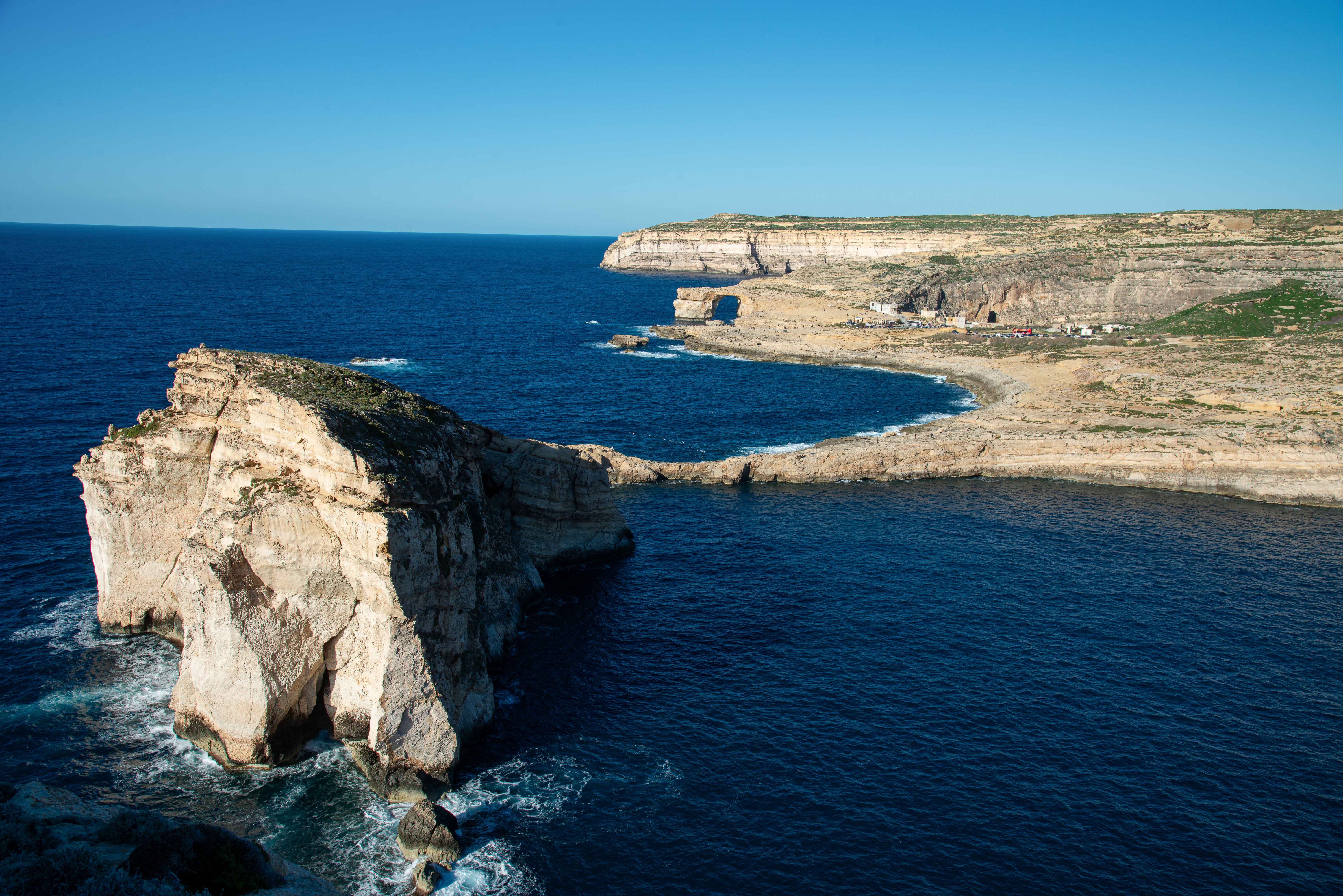 Aerial view of Dwejra coastline