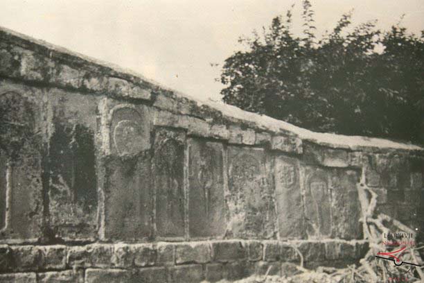 Row of tomb slabs in Matrice cemetery
