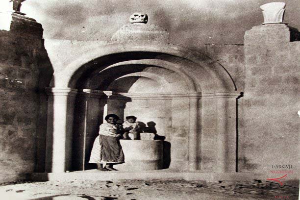 Restored fountain at Gourgion Tower