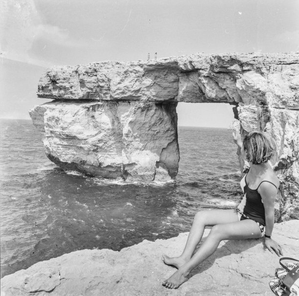 Woman admiring the Azure Window