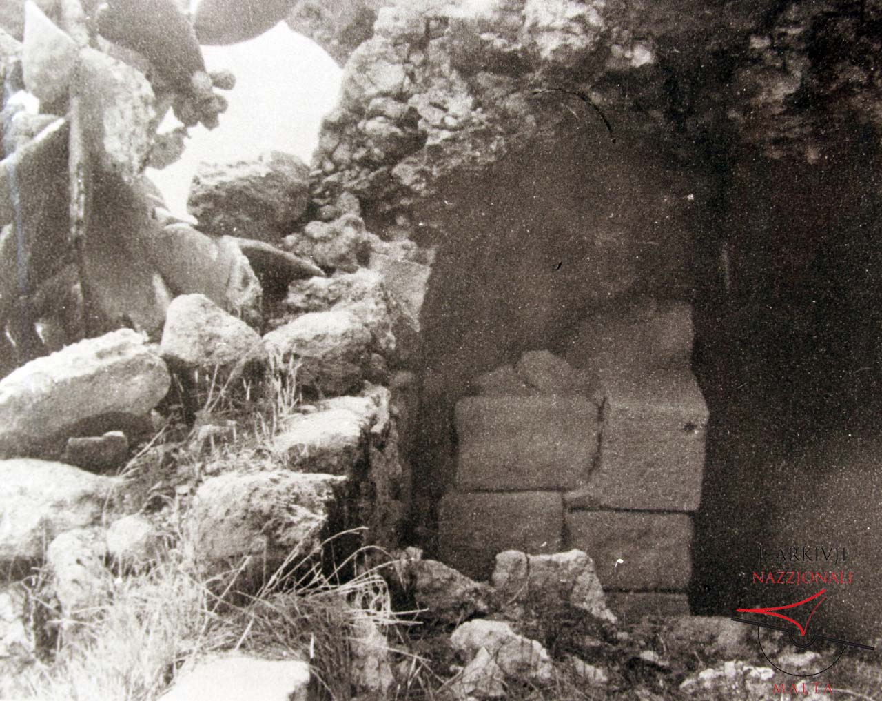 Remains of old buildings on Ta’ Dbieġi Hill
